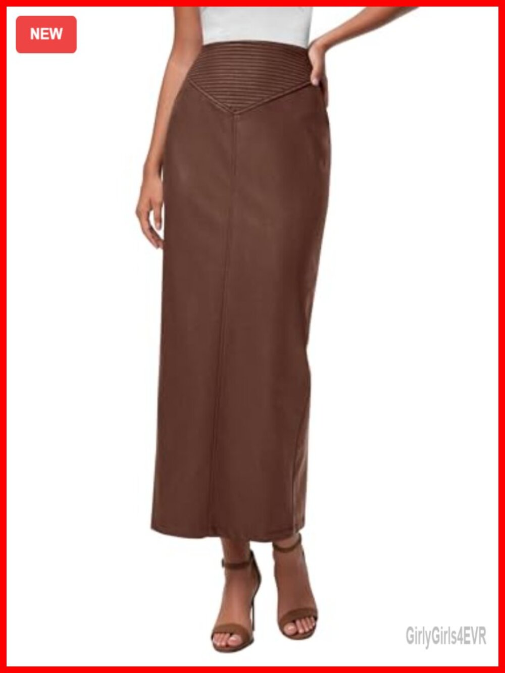 Faux Leather High Waisted Maxi Pencil Skirt